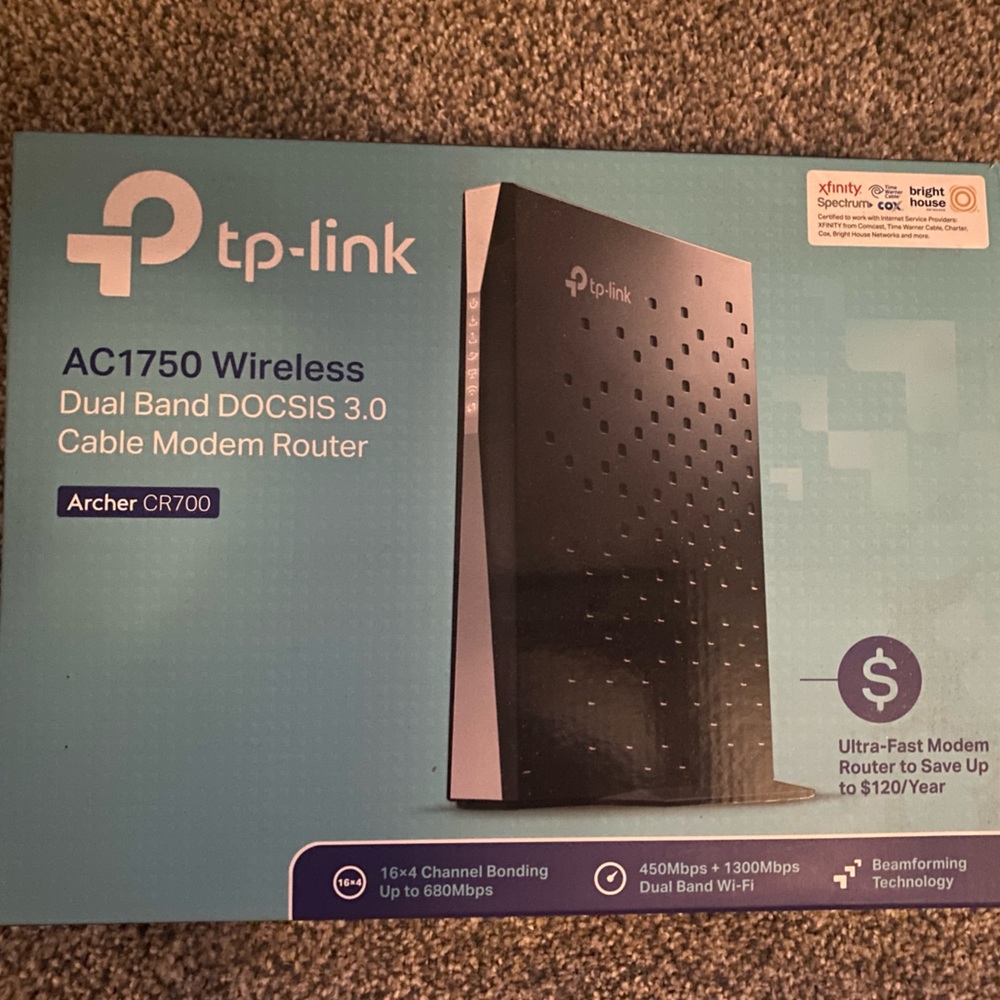 TP-LINK Archer CR700 Wireless Dual Band AC1750 DOCSIS 3.0 Cable Router - NEW